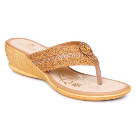 Cream And Golden Sandal